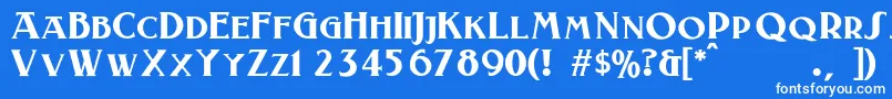 フォントLaconick – 青い背景に白い文字