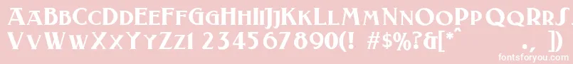 Laconick Font – White Fonts on Pink Background