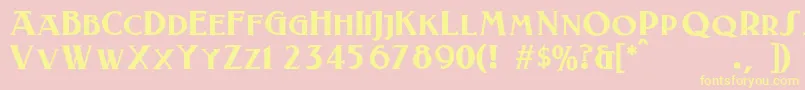 Laconick Font – Yellow Fonts on Pink Background