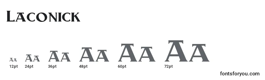 Размеры шрифта Laconick