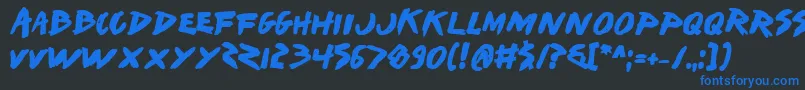 Iwantb Font – Blue Fonts on Black Background