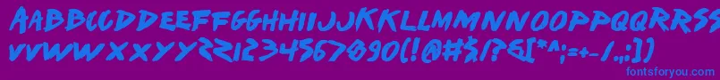 Iwantb Font – Blue Fonts on Purple Background