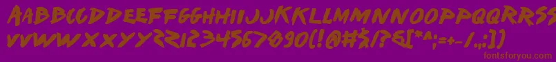 Iwantb Font – Brown Fonts on Purple Background