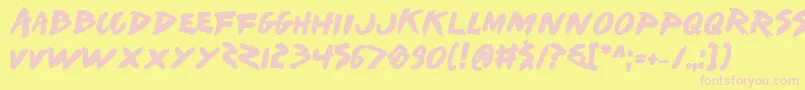 Iwantb Font – Pink Fonts on Yellow Background