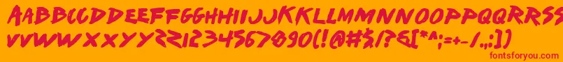 Iwantb Font – Red Fonts on Orange Background