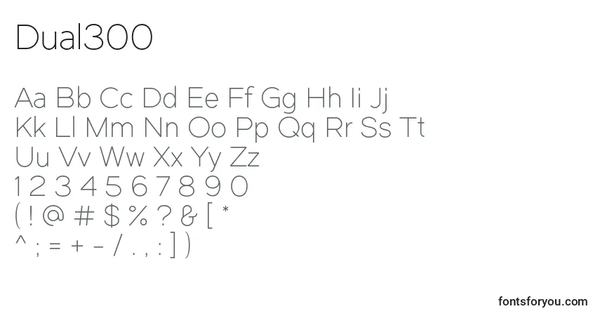 A fonte Dual300 (28510) – alfabeto, números, caracteres especiais