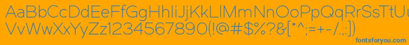 Dual300 Font – Blue Fonts on Orange Background
