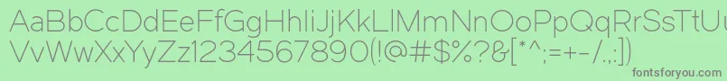 フォントDual300 – 緑の背景に灰色の文字