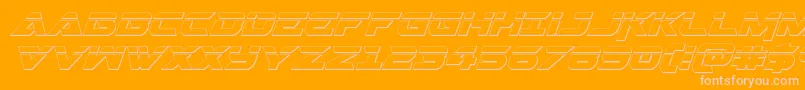 Gemina2laser3Dital-Schriftart – Rosa Schriften auf orangefarbenem Hintergrund