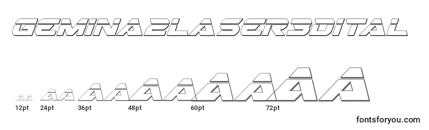 Gemina2laser3Dital Font Sizes