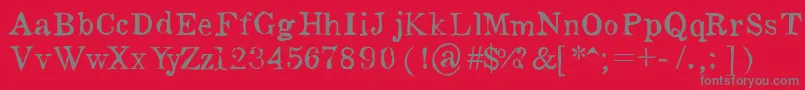 フォントLobato – 赤い背景に灰色の文字