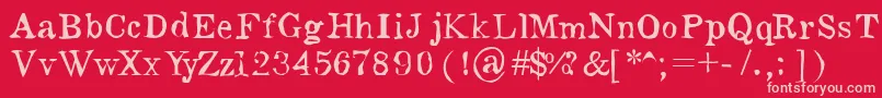 フォントLobato – 赤い背景にピンクのフォント