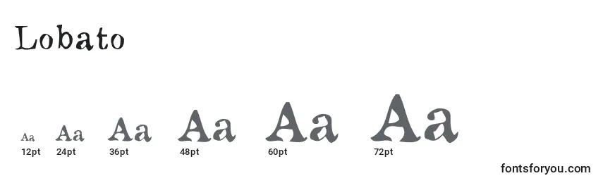 Lobato Font Sizes