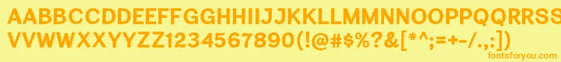 fuente CardiganTitlingBd – Fuentes Naranjas Sobre Fondo Amarillo
