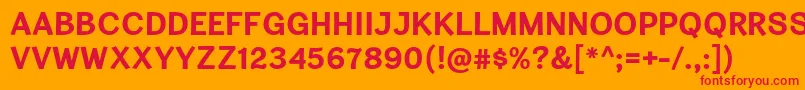 CardiganTitlingBd-Schriftart – Rote Schriften auf orangefarbenem Hintergrund