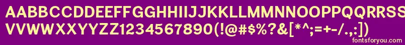 フォントCardiganTitlingBd – 紫の背景に黄色のフォント