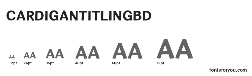 Размеры шрифта CardiganTitlingBd