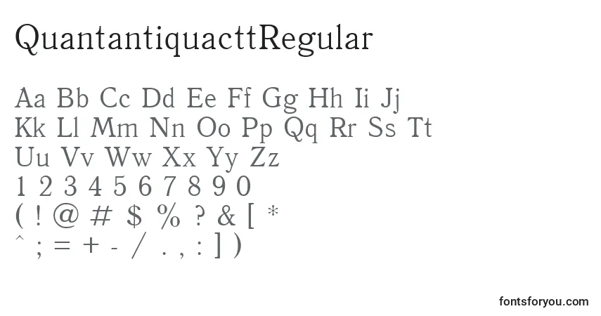 Czcionka QuantantiquacttRegular – alfabet, cyfry, specjalne znaki