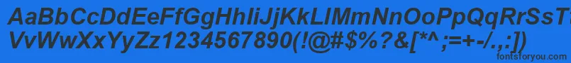 ArialCeBoldItalic Font – Black Fonts on Blue Background