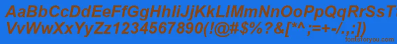 ArialCeBoldItalic Font – Brown Fonts on Blue Background