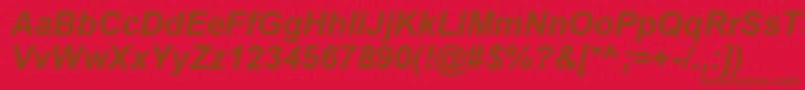 Police ArialCeBoldItalic – polices brunes sur fond rouge