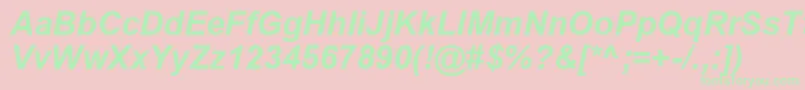 ArialCeBoldItalic Font – Green Fonts on Pink Background