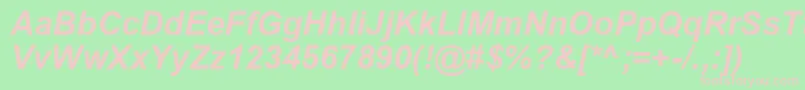 ArialCeBoldItalic Font – Pink Fonts on Green Background