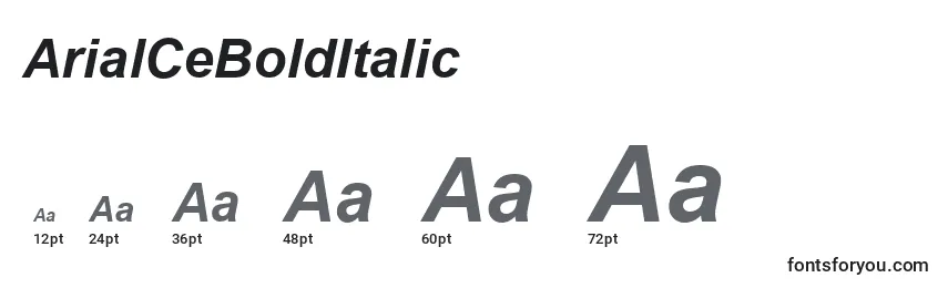 Größen der Schriftart ArialCeBoldItalic