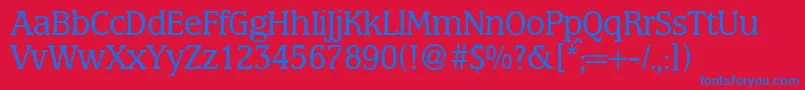 MarlonbookdbNormal Font – Blue Fonts on Red Background