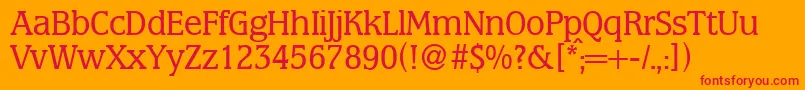 MarlonbookdbNormal Font – Red Fonts on Orange Background