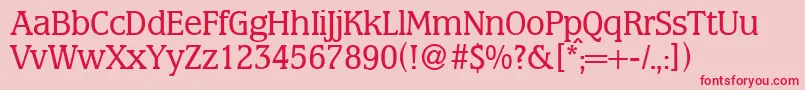 フォントMarlonbookdbNormal – ピンクの背景に赤い文字