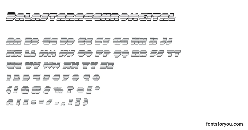 Schriftart Balastaragchromeital – Alphabet, Zahlen, spezielle Symbole