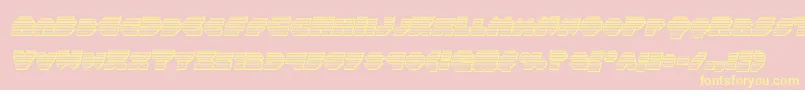 Balastaragchromeital-Schriftart – Gelbe Schriften auf rosa Hintergrund