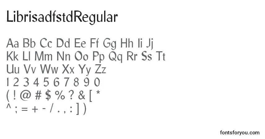 A fonte LibrisadfstdRegular – alfabeto, números, caracteres especiais