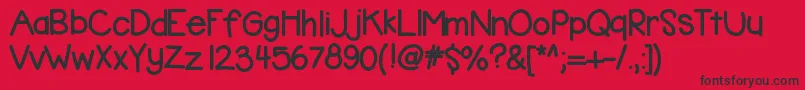 フォントKbbubblegum – 赤い背景に黒い文字
