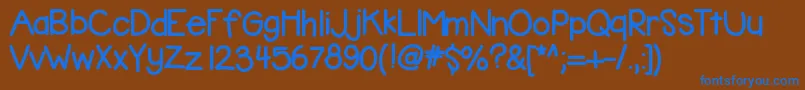 フォントKbbubblegum – 茶色の背景に青い文字