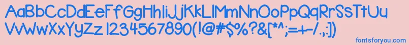 フォントKbbubblegum – ピンクの背景に青い文字