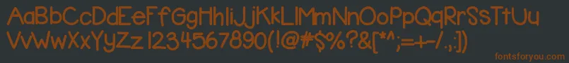 Kbbubblegum-fontti – ruskeat fontit mustalla taustalla