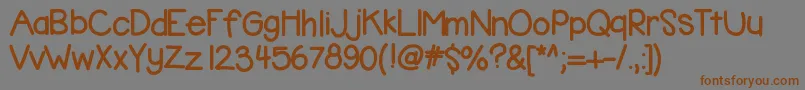Kbbubblegum Font – Brown Fonts on Gray Background