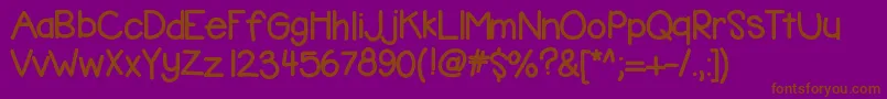 Kbbubblegum-fontti – ruskeat fontit violetilla taustalla
