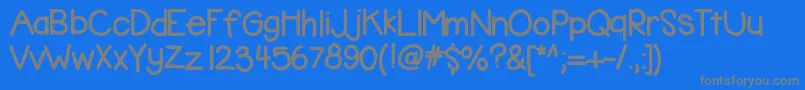 フォントKbbubblegum – 青い背景に灰色の文字