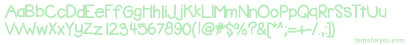 Kbbubblegum-fontti – vihreät fontit valkoisella taustalla