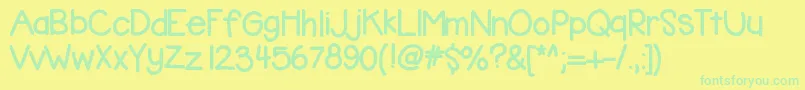 Kbbubblegum Font – Green Fonts on Yellow Background