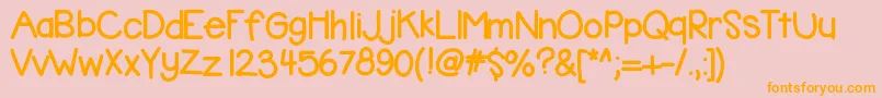 フォントKbbubblegum – オレンジの文字がピンクの背景にあります。