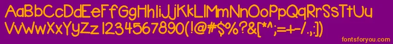 Kbbubblegum Font – Orange Fonts on Purple Background