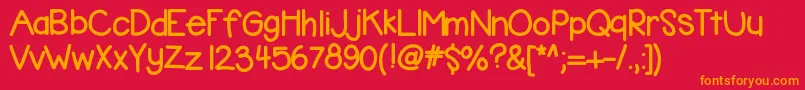 Kbbubblegum Font – Orange Fonts on Red Background