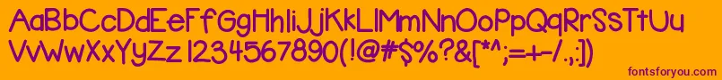 Kbbubblegum-Schriftart – Violette Schriften auf orangefarbenem Hintergrund