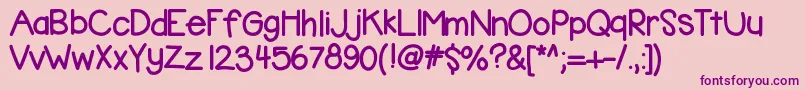 Kbbubblegum-fontti – violetit fontit vaaleanpunaisella taustalla
