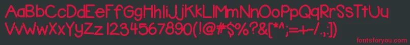 Kbbubblegum-Schriftart – Rote Schriften auf schwarzem Hintergrund