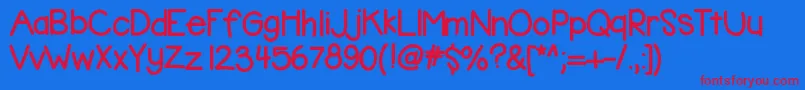 Kbbubblegum Font – Red Fonts on Blue Background